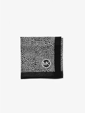 MICHAEL Michael Kors Black and White Leopard-Print Swim Pareo